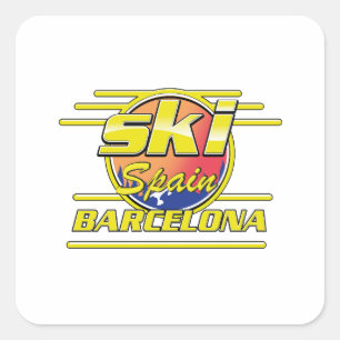 Barcelona Spanje tot Ski logo Vierkante Sticker