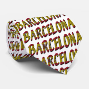 Barcelona Spanje - Typografie van de vlag Stropdas