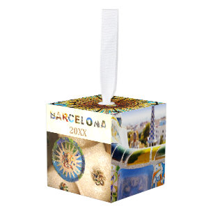 Barcelona Spanje Vacation Travel Photos met Kerstm Kubus Ornament