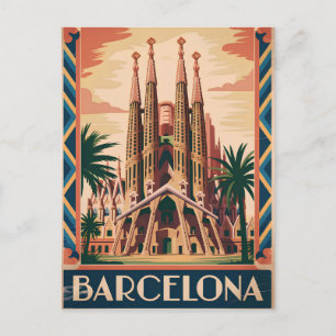 Barcelona Spanje vintage Briefkaart