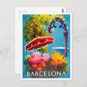 Barcelona Spanje vintage Briefkaart (Voorkant / Achterkant)