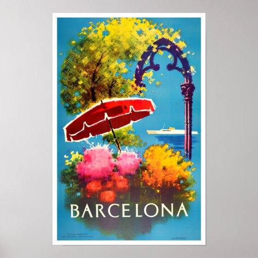 Barcelona Spanje vintage Poster (Voorkant)