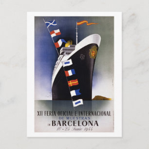 Barcelona Spanje Vintage Poster 1944 Briefkaart