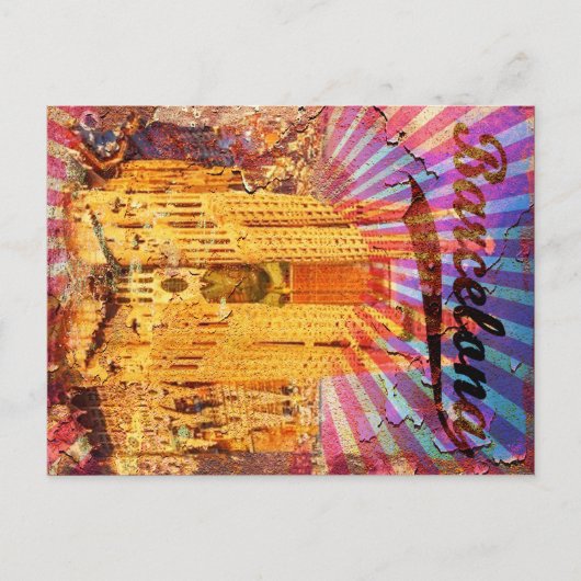 Barcelona, Spanje, Vintage poster Briefkaart (Voorkant)