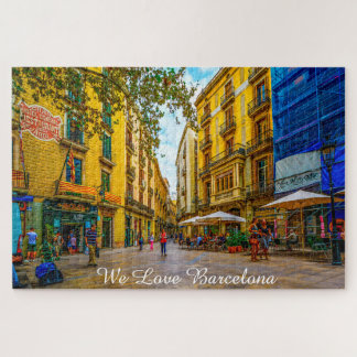 Barcelona Street Scene. Jigzaag Puzzle Legpuzzel