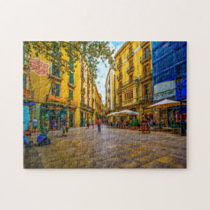 Barcelona Street Scene. Legpuzzel
