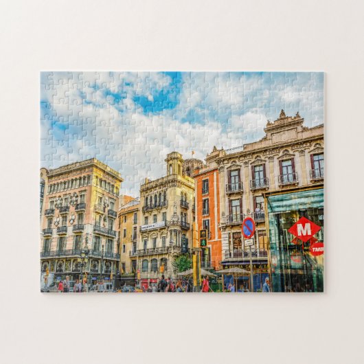 Barcelona Street Scene. Legpuzzel (Horizontaal)