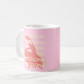 Barcelona Travel Art, Roze, Pastel Koffiemok (Voorkant links)