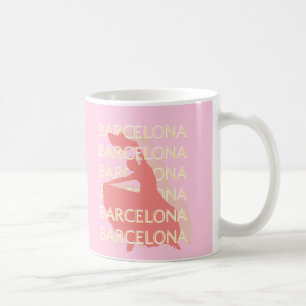 Barcelona Travel Art, Roze, Pastel Koffiemok