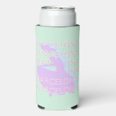 Barcelona Travel Art, Spanje Kunst, Pastel, Groen (Seltzer Achterkant)