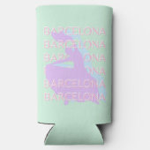 Barcelona Travel Art, Spanje Kunst, Pastel, Groen (Achterkant)