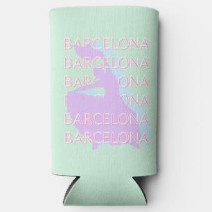 Barcelona Travel Art, Spanje Kunst, Pastel, Groen