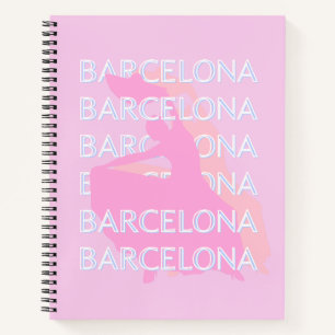 Barcelona Travel Art, Spanje, Pastel, Roze Notitieboek
