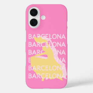 Barcelona Travel Art, Spanje, Reiskunst, Roze iPhone 16 Hoesje