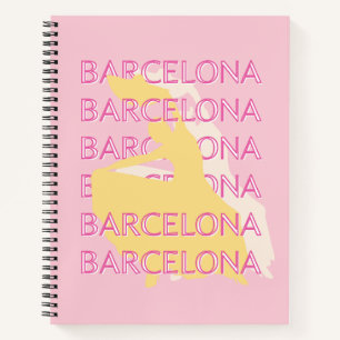 Barcelona Travel Art, Spanje, Reiskunst, Roze Notitieboek