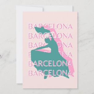 Barcelona Travel Art, Spanje, Travel Art Feestdagenkaart