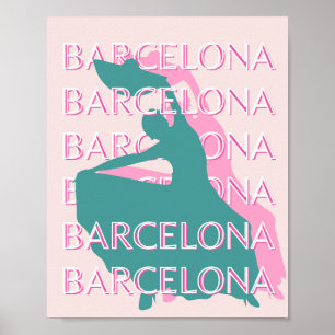 Barcelona Travel Art, Spanje, Travel Art Poster