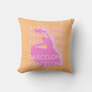 Barcelona Travel Art, Spanje Travel Art, Sinaasapp Kussen