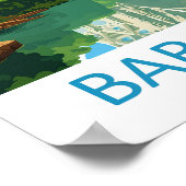 Barcelona Travel Print Wall Art Barcelona Wall Han (Hoek)