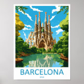 Barcelona Travel Print Wall Art Barcelona Wall Han (Voorkant)