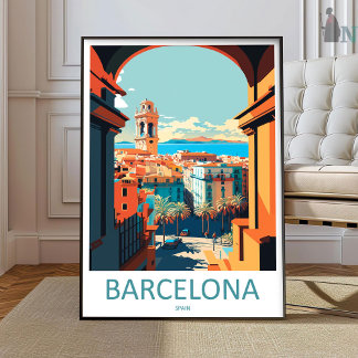 Barcelona Travel Print Wall Art Barcelona Wall Han