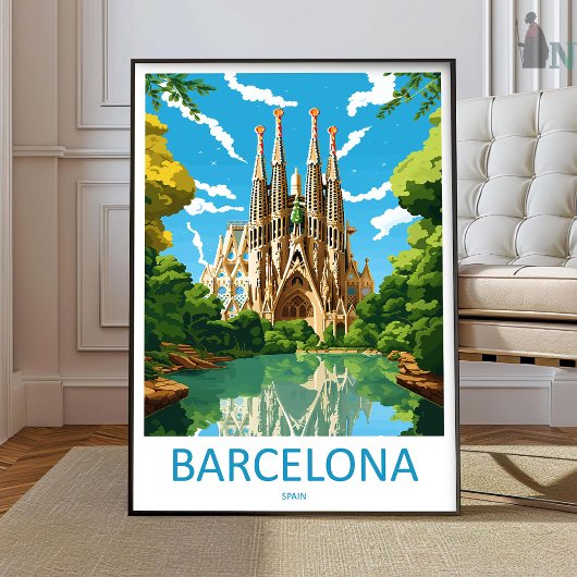 Barcelona Travel Print Wall Art Barcelona Wall Han
