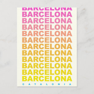 Barcelona vintage reisposter briefkaart