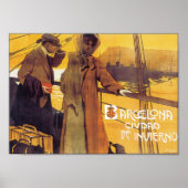 Barcelona Vintage Travel Poster (Devant)