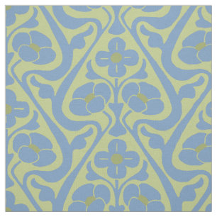 Barcelona Wall Flowers Blue en Green Stof
