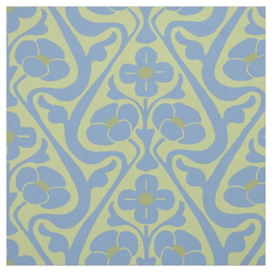 Barcelona Wall Flowers Blue en Green Stof (Swatch)