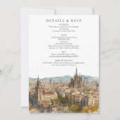 Barcelona Watercolor All In One Wedding Kaart (Achterkant)