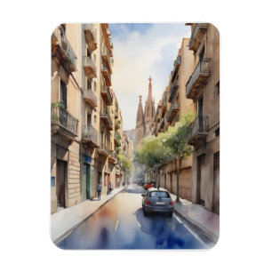 Barcelona waterverf kunst magneet