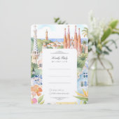 Barcelona Wedding RSVP Invitation Card (Debout devant)