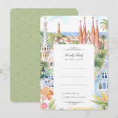 Barcelona Wedding RSVP Invitation Card (Devant / Derrière)