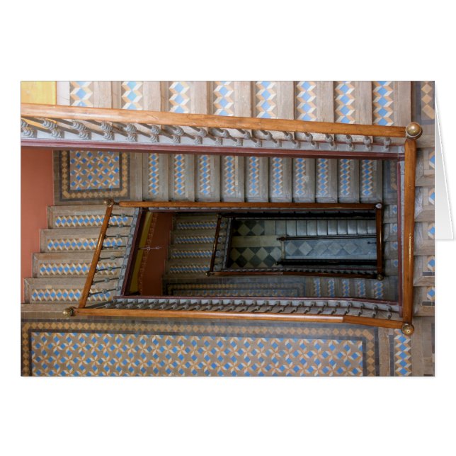 Barcelone, Espagne - Carte d'escalier en carrelage (Devant horizontal)