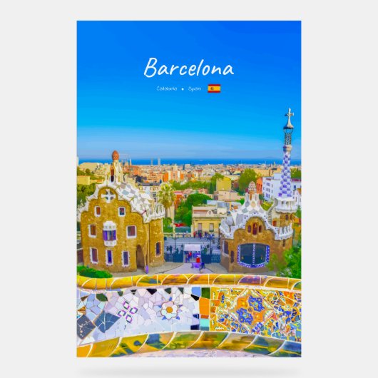 Barcelone, Espagne - Parc Guell Mosaïque Gaudi (Recto)