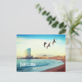 Barcelone, Espagne - Plage de Barceloneta Carte po (Debout devant)
