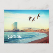Barcelone, Espagne - Plage de Barceloneta Carte po (Devant)