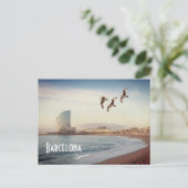 Barcelone, Espagne - Plage de Barceloneta Carte po (Debout devant)