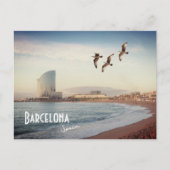 Barcelone, Espagne - Plage de Barceloneta Carte po (Devant)
