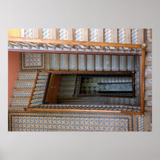 Barcelone, Espagne - Poster de l'escalier en mosaï (Devant)