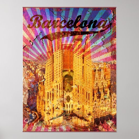 Barcelone, Espagne, Poster vintage (Devant)