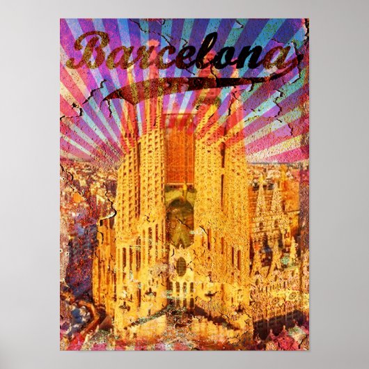 Barcelone, Espagne, Poster vintage (Devant)