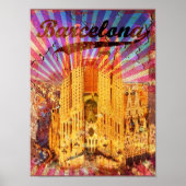 Barcelone, Espagne, Poster vintage (Devant)