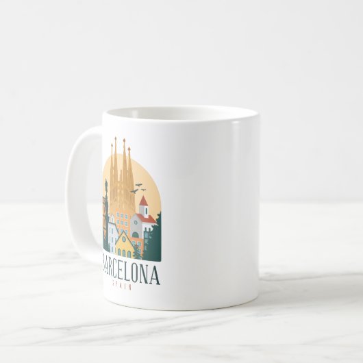 Barcelone Espagne Skyline Café Mug (Devant gauche)