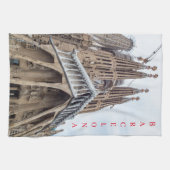 Barcelone Sagrada Familia vue serviette de thé (Horizontal)