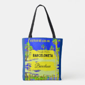 Barceloneta, Barcelona stijl tas-donkerblauw Draagtas (Achterkant)