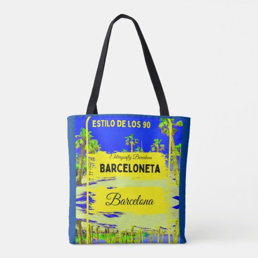 Barceloneta, Barcelona stijl tas-donkerblauw Draagtas (Achterkant)