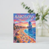 Barceloneta-strand Spanje Briefkaart (Staand voorkant)