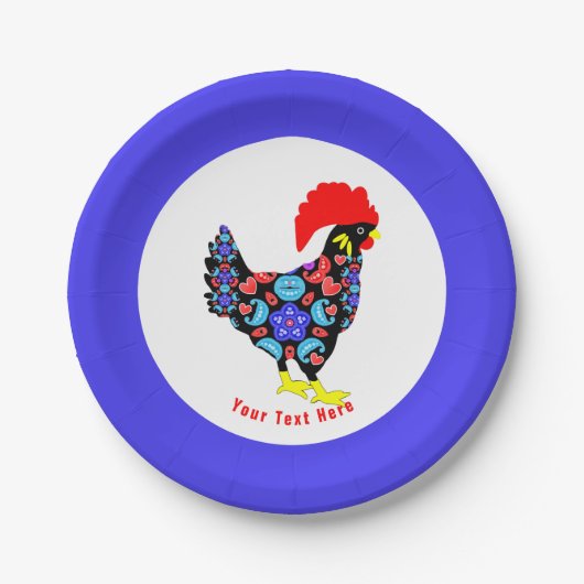 Barcelos Rooster Nationaal Emblem Papieren Bordje (Voorkant)